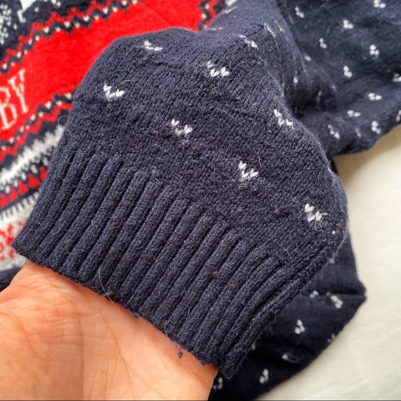 🎄 H&M ‘SANTA BABY’ NAVY MULTI CHRISTMAS KNIT MIDI DRESS! - Picture 9 of 11